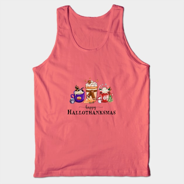 Happy Hallothanksmas - Coffee Tank Top by TsunamiMommy